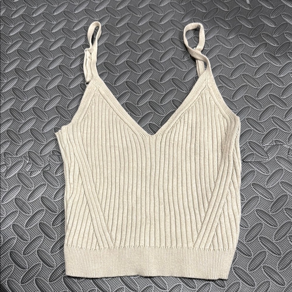 Abercrombie & Fitch Cream Ribbed Camisole